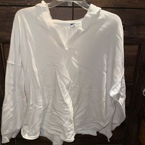 Old Navy Women's White Hoodie Sweatshirt